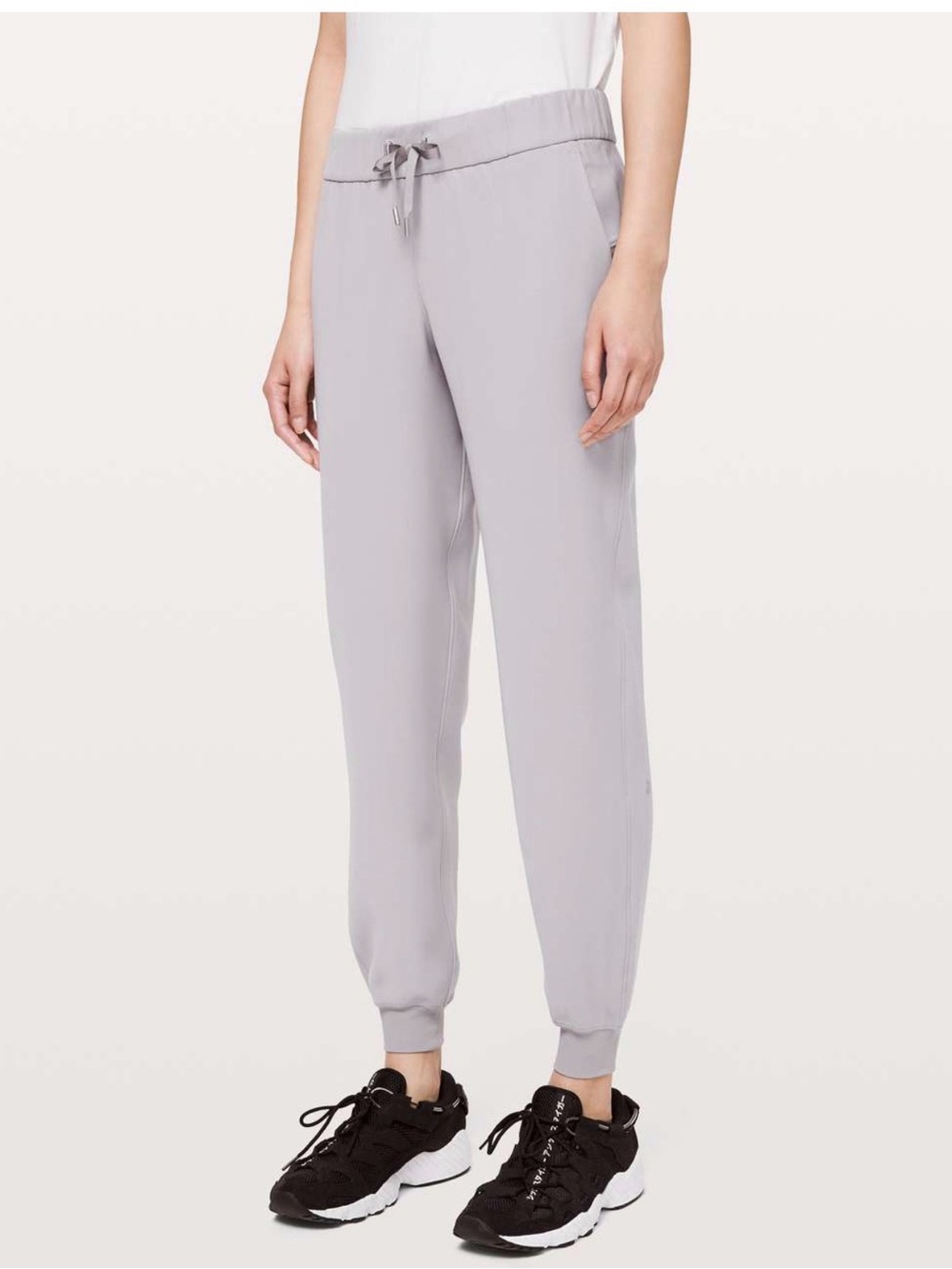 lululemon athletica On the Fly Light Gray Drawcord Joggers size 12